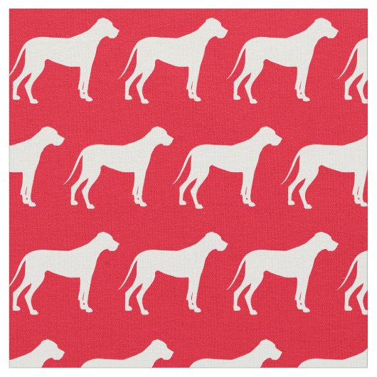 Great Dane Dog Silhouette Pet Red Stof (Close Up)