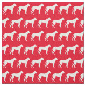 Great Dane Dog Silhouette Pet Red Stof (Swatch)