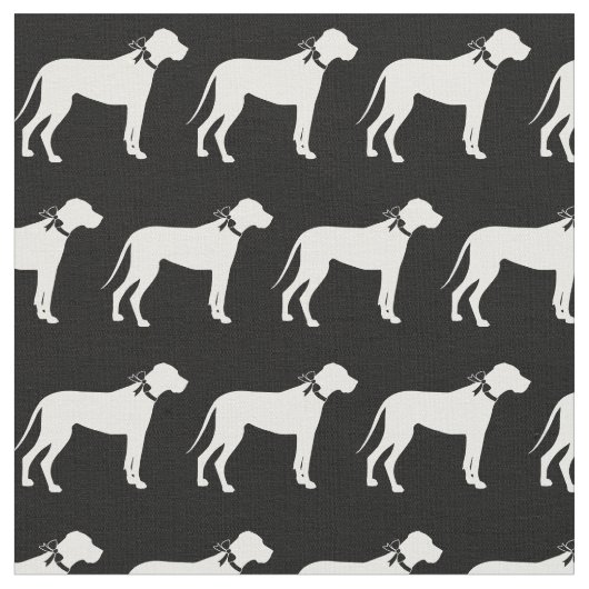 Great Dane Dog Silhouette Pet Stof (Close Up)