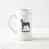 Great Dane Dog Silhouette Yellow & Black Grid Line Bierpul (Links)