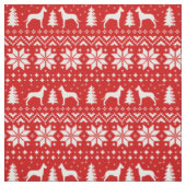 Great Dane Dog Silhouettes-kerstfeestdag Stof (Swatch)