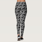 Great Dane Dog Silhouettes Pattern Black and Grey Leggings (Achterkant)