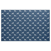 Great Dane Dog Silhouettes Pattern Blue en White Stof (Fat Quarter)