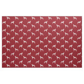 Great Dane Dog Silhouettes Pattern Red en White Stof (Fat Quarter)