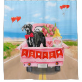 Great Dane Dog Valentijnsdag Truck Douchegordijn (Voorkant)