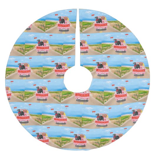 Great Dane Dog Valentijnsdag Truck Kerstboom Rok (Voorkant)