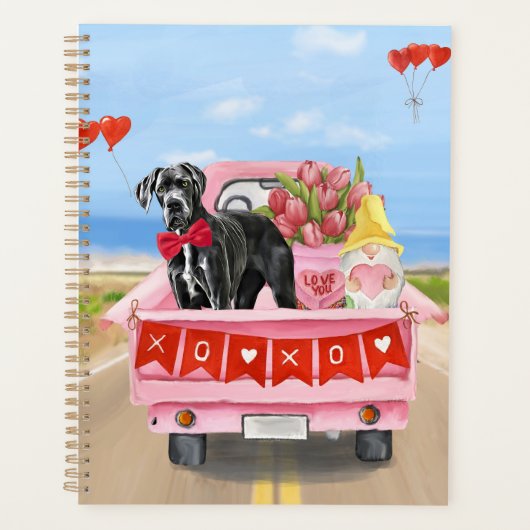 Great Dane Dog Valentijnsdag Truck Planner (Voorkant)