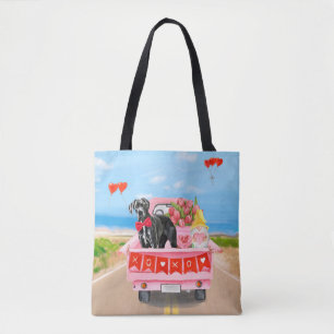 Great Dane Dog Valentijnsdag Truck Tote Bag