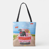 Great Dane Dog Valentijnsdag Truck Tote Bag (Achterkant)