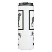 Great Dane Dog Yellow & Blue Silhouette Thermosbeker (Achterkant)