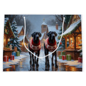 Great Dane Dogs Christmas Snow Holiday Groot Cadeauzakje (Voorkant)