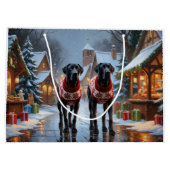 Great Dane Dogs Christmas Snow Holiday Groot Cadeauzakje (Achterkant)