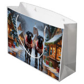 Great Dane Dogs Christmas Snow Holiday Groot Cadeauzakje (Achterkant Gekanteld)