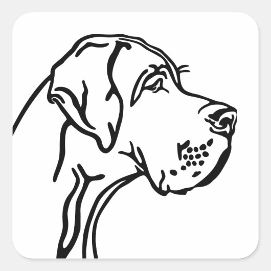 Great Dane drawing Vierkante Sticker (Voorkant)