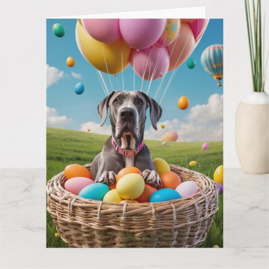 Great Dane Easter Eggs Kaart (Voorkant)