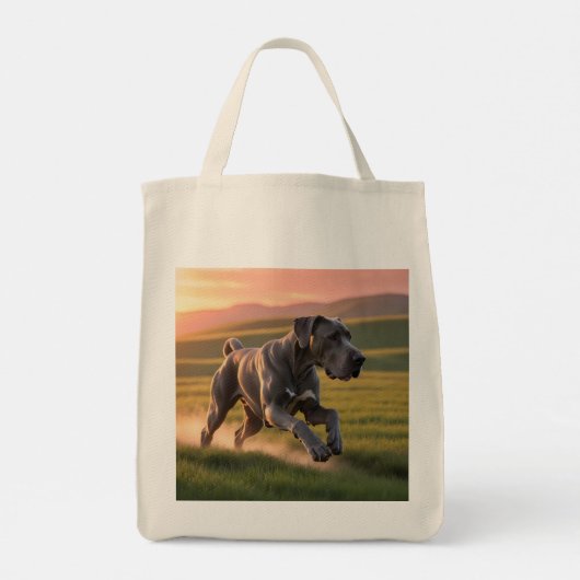 Great Dane Elegant Grocery Tote Bag (Achterkant)