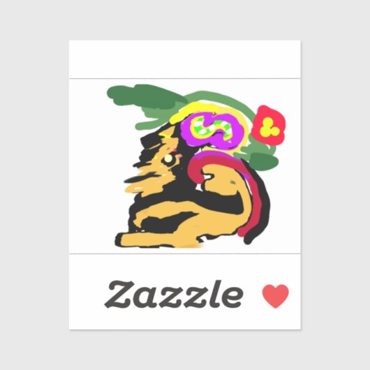 Great Dane en bloemen  Sticker (Vel)