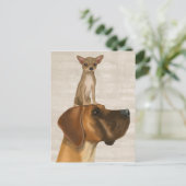 Great Dane en Chihuahua 2 Briefkaart (Staand voorkant)