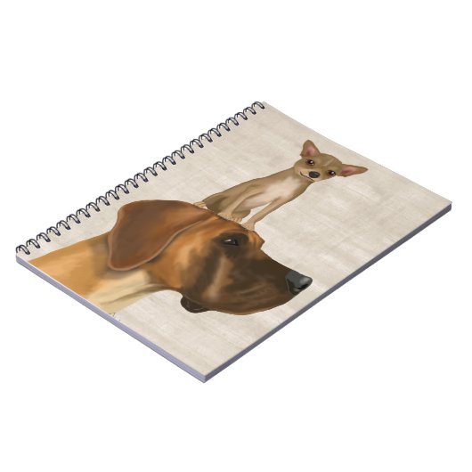 Great Dane en Chihuahua 2 Notitieboek (Linkerzijde)