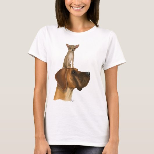 Great Dane en Chihuahua 2 T-shirt (Voorkant)