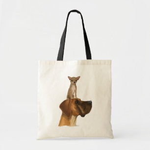 Great Dane en Chihuahua 2 Tote Bag