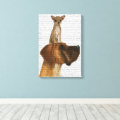 Great Dane en Chihuahua Canvas Afdruk (Insitu (Houten vloer))