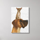Great Dane en Chihuahua Canvas Afdruk (Voorkant)