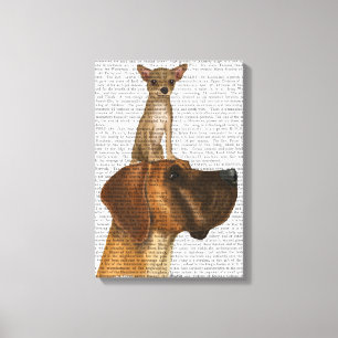 Great Dane en Chihuahua Canvas Afdruk
