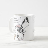 Great Dane en Chihuahua Harlequin Koffiemok (Voorkant links)