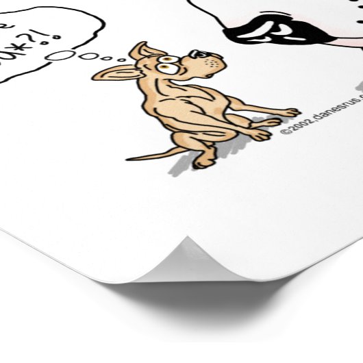 Great Dane en Chihuahua Harlequin Poster (Hoek)