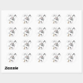 Great Dane en Chihuahua Harlequin Ronde Sticker (Vel)