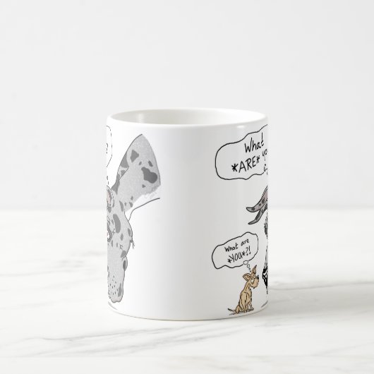 Great Dane en Chihuahua Merle Koffiemok (Center)