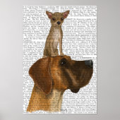 Great Dane en Chihuahua Poster (Voorkant)
