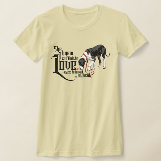 Great Dane en haar bewijs, liefde is er T-shirt (Laagn)