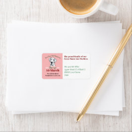 Great Dane-evenementlid voegt stationaire labels t