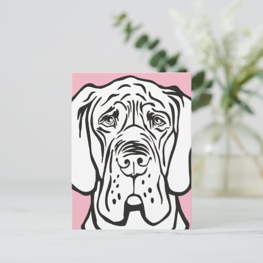 Great Dane Face Briefkaart (Staand voorkant)
