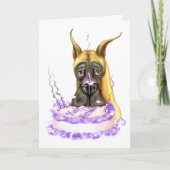 Great Dane Fawn Birthday Cake Kaart (Voorkant)