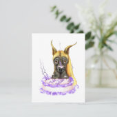 Great Dane Fawn Birthday Cake Kaart (Staand voorkant)