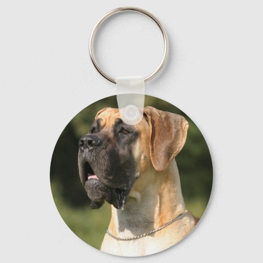 Great Dane - fawn/Deutsche Dogge - gelb Sleutelhanger (Voorkant)