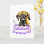 Great Dane Fawn UC Birthday Cake Kaart (Gele Bloem)