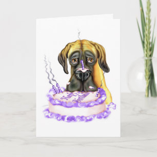 Great Dane Fawn UC Birthday Cake Kaart