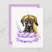 Great Dane Fawn UC Birthday Cake Kaart (Voorkant / Achterkant)
