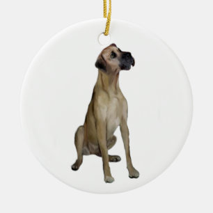 Great Dane - FawnSit - natuurlijke oren Keramisch Ornament