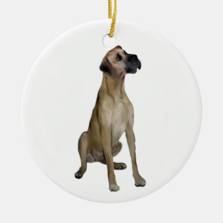 Great Dane - FawnSit - natuurlijke oren Keramisch Ornament