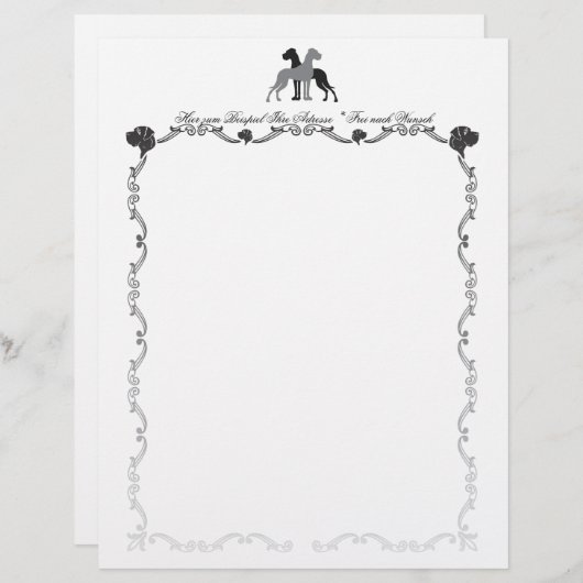 Great Dane Floral Border (Voorkant / Achterkant)