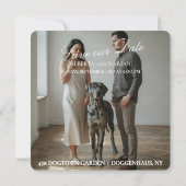 Great Dane fotografie Huwelijk Save The Date (Achterkant)