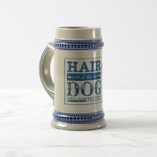 Great Dane Friends Hair of the Dog beer stein Bierpul (Voorkant links)
