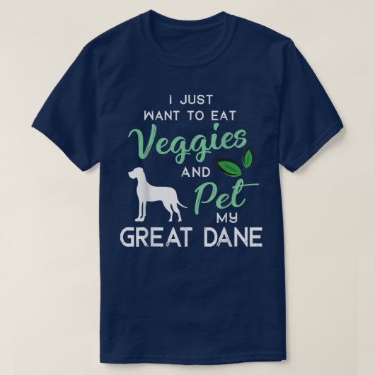 Great Dane Funny Vegan Hondenliefhebber Eigenaar X T-shirt (Design voorkant)