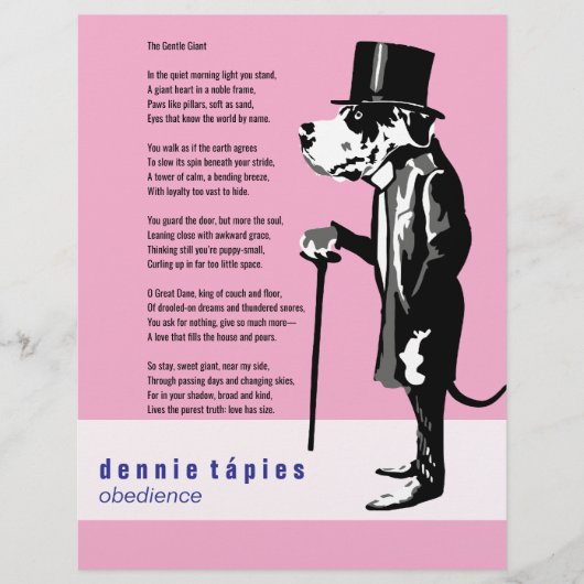 Great Dane Gedicht Flyer (Voorkant)