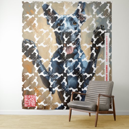 Great Dane gemakkelijk Wandkleed (In situ)